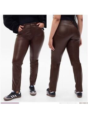 Gap vintage slim, high-rise, Brown polyurethane pants size 31 waist/12L